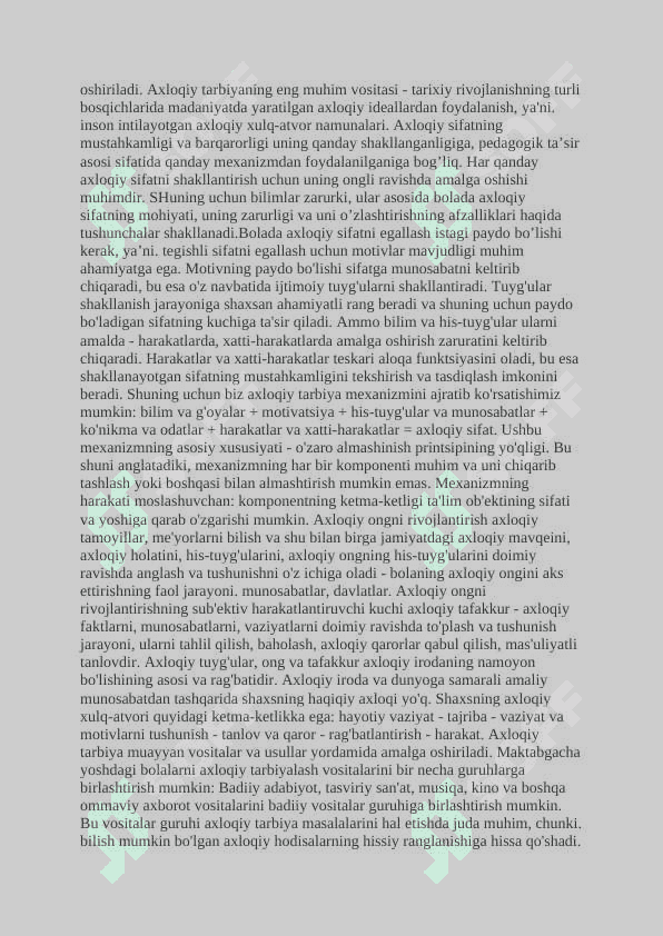 Axloqiy tarbiyada  Abdulla Qaxorning  Sinchalak  asridan foydalanish 8