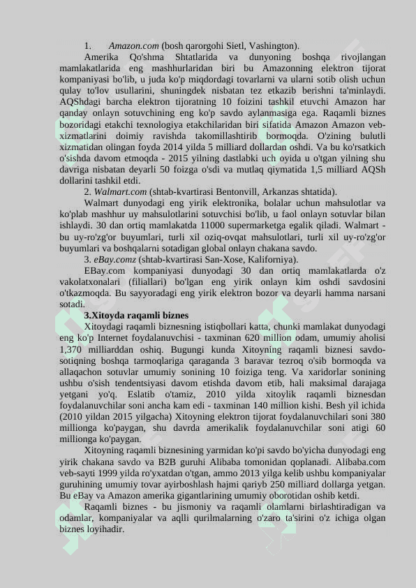 Raqamli biznes. Asosiy tushunchasi va ta’rifi 2