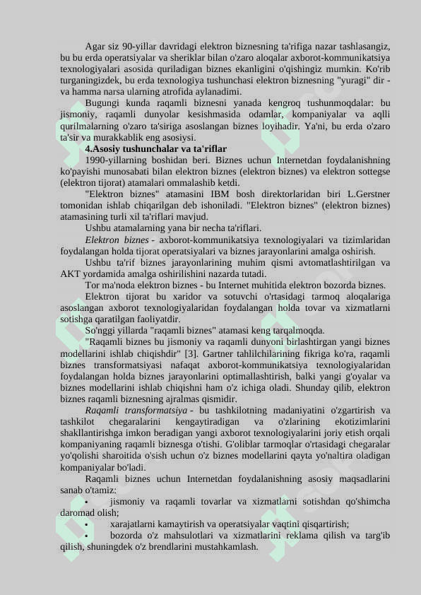 Raqamli biznes. Asosiy tushunchasi va ta’rifi 3