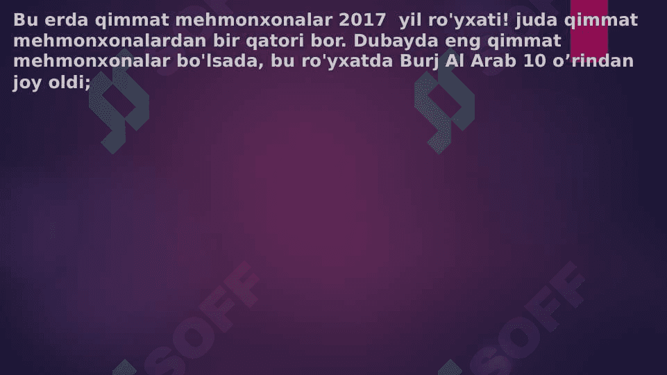 2017 yilda Top 10 eng qimmat mehmonxonalar 2