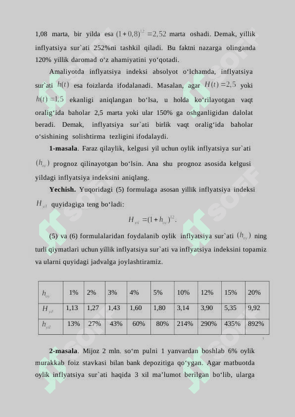 Inflyatsiyani mohiyati va moliyaviy operatsiyalarda uni hisobga olish. Inflyatsiya darajasi va inflyatsiya indeksi. 4