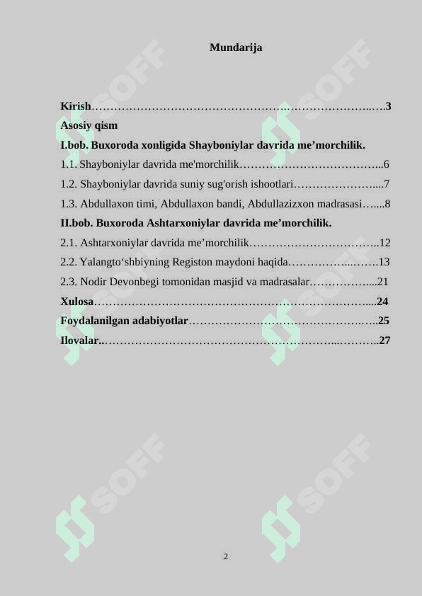 Buxoro xonligi me’morchiligi 2