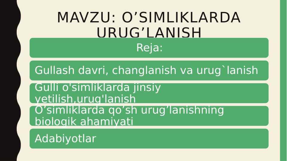 O’simliklarda urug’lanish 1