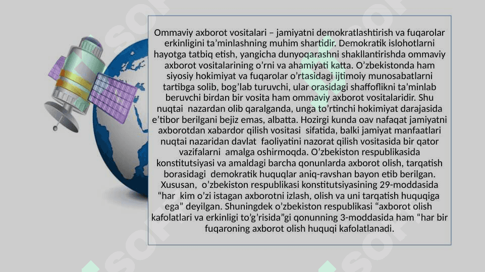 O‘zbekiston Respublikasida OAV ro'li va ahamiyati 4