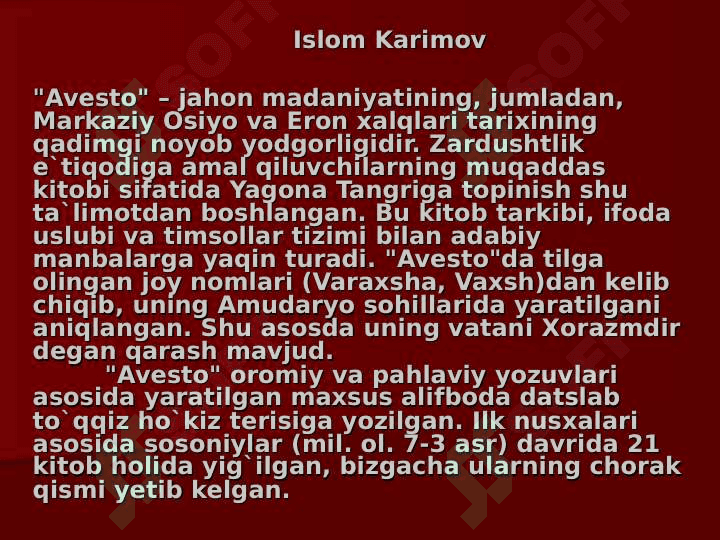 Avesto o’rta osiyo xalqlarining nodir yodgorliklari 3