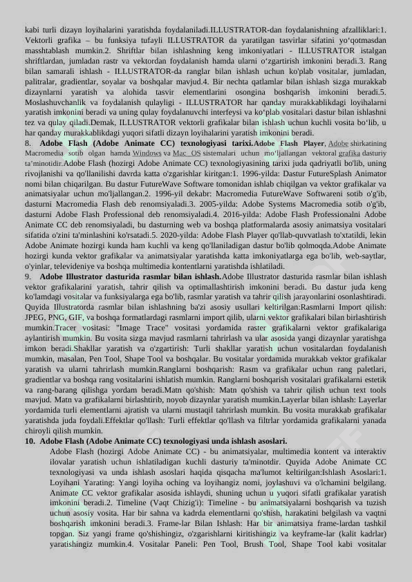 Kompyuter grafikasi savollar javoblari bilan 3