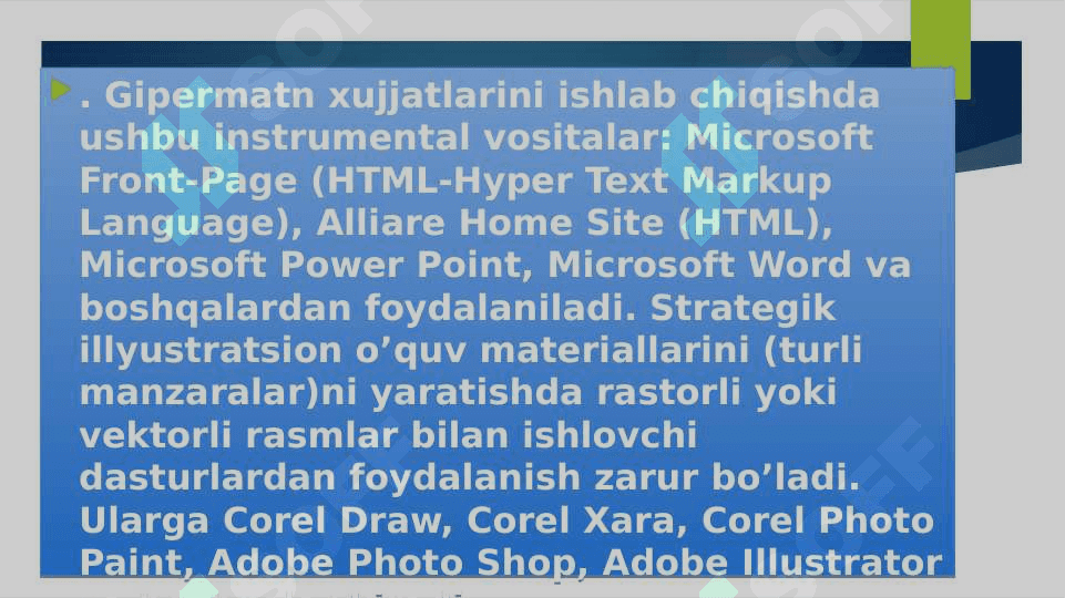 ELEKTRON RESURLARNI YARATISH TEXNOLOGIYASI 7