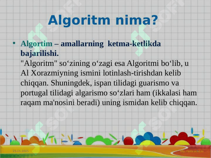 Algoritm tushunchasi 5