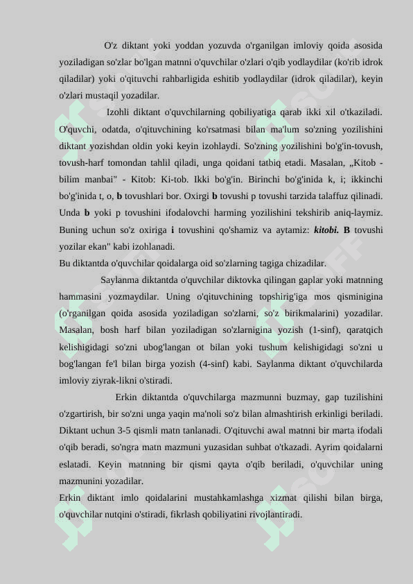 IMLOVIY JIHATDAN TAHLIL KOʻRINISHIDAGI YOZMA ISHLARNI BAJARISH 6
