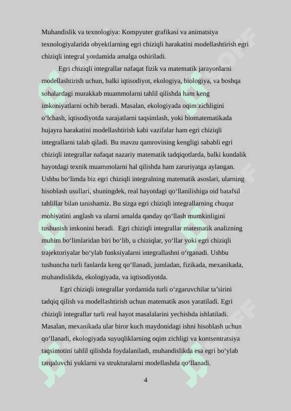 Egri chiziqli integrallarning tadbiqlari 4