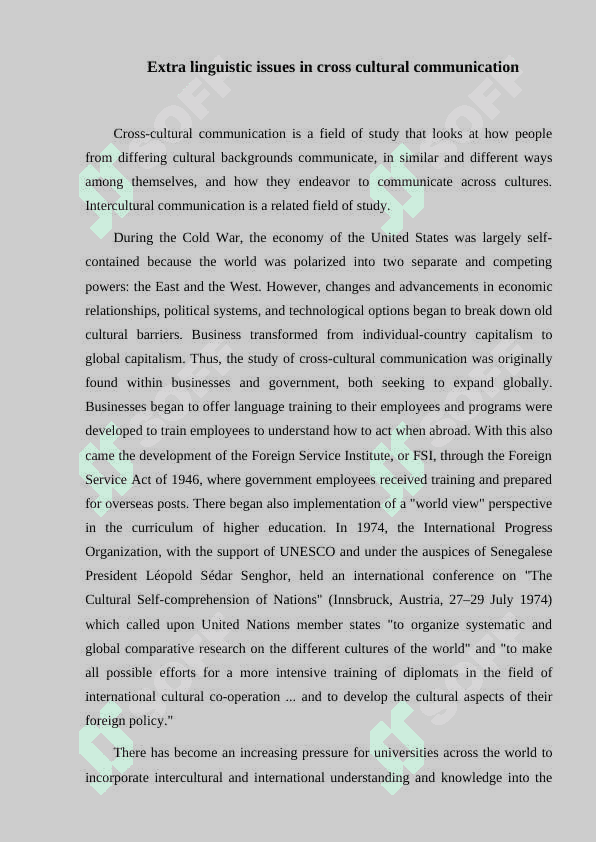 Extra linguistic issues in cross cultural communication 2