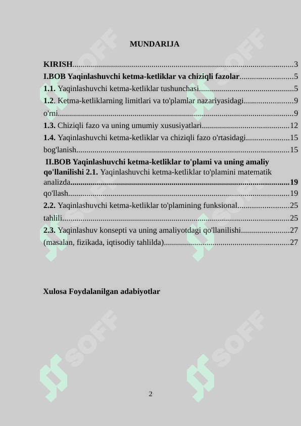 Yaqinlashuvchi ketma-ketliklar to'plamini chiziqli fazo sifatida o'rganish 2