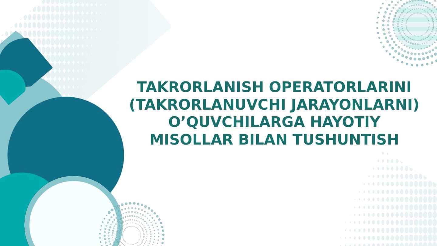Python dasturlash tilida takrorlanish operatorlari