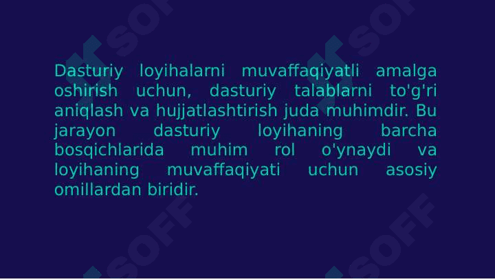 Dasturiy talablarga bo'lgan talablarni aniqlash va hujjatlashtirish 2