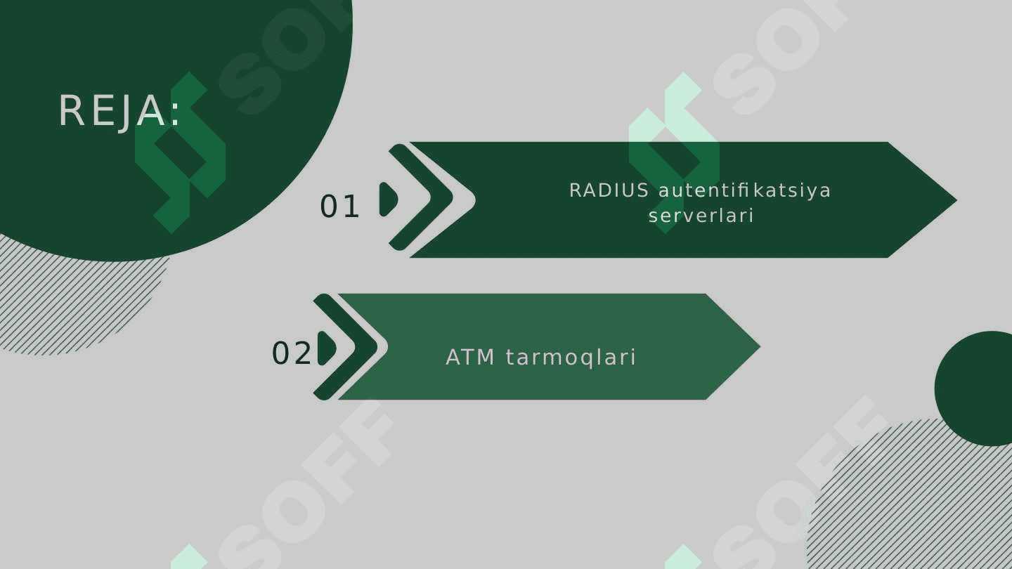 RADIUS AUTENTIFIKATSIYA SERVERLARI. ATM TARMOQLARI 2
