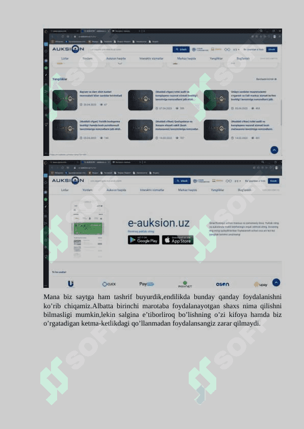 E-auksion elektron savdo platformasidan amaliyotda foydalanish. 4