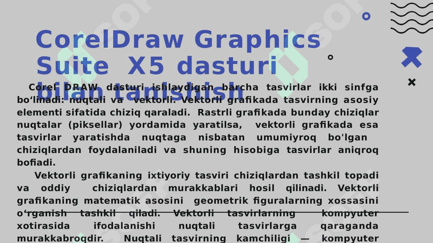 Corel Draw Suite Graphics X5 versiyaning dasturiy taʼminoti 5
