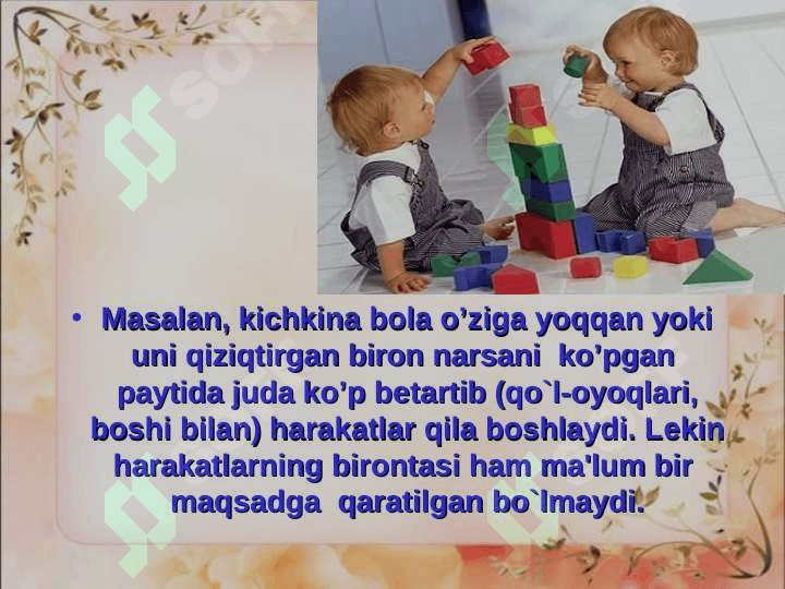 Irodaviy harakatlarning bolalarda rivojlanishi 3