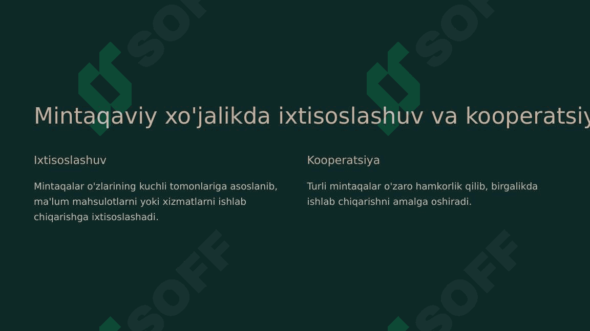Dunyo xo‘jaligining mintaqaviy xususiyatlari 6