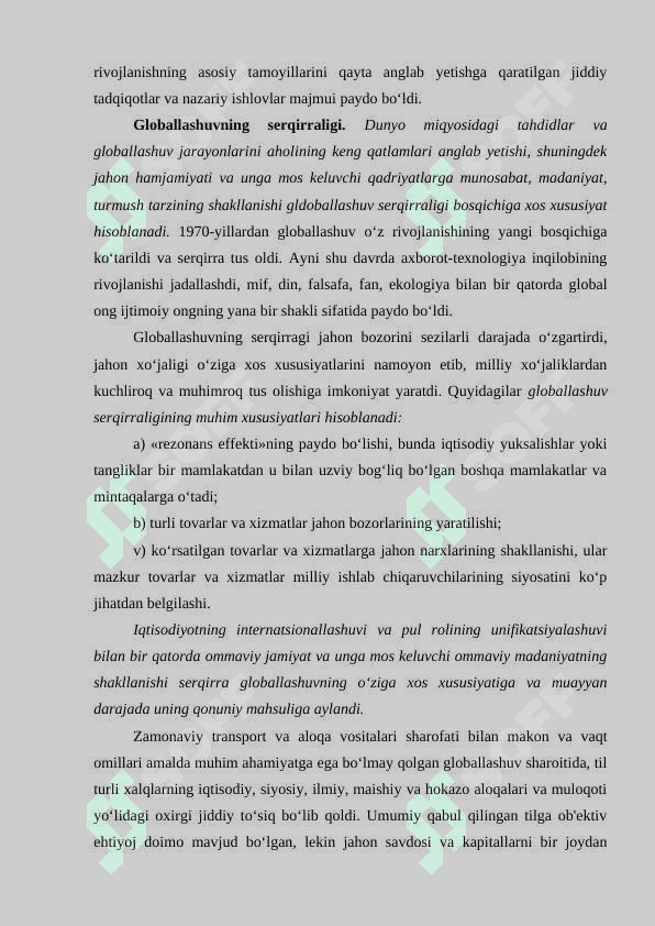 Global muammolarning me’zonlari va darajalari 8