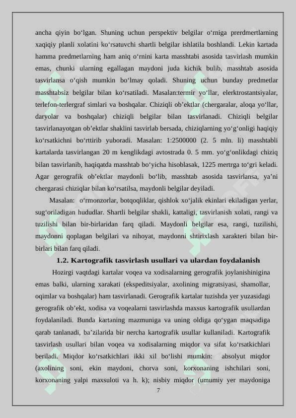 IQTISODIY KARTALARDA TASVIRLASH USULLARINING QO‘LLANILISHI 7