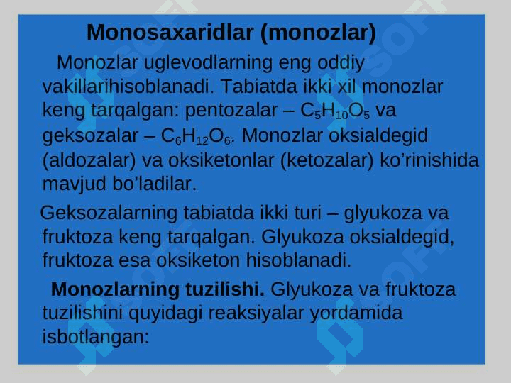 Uglevodlar va uning xossalari 3