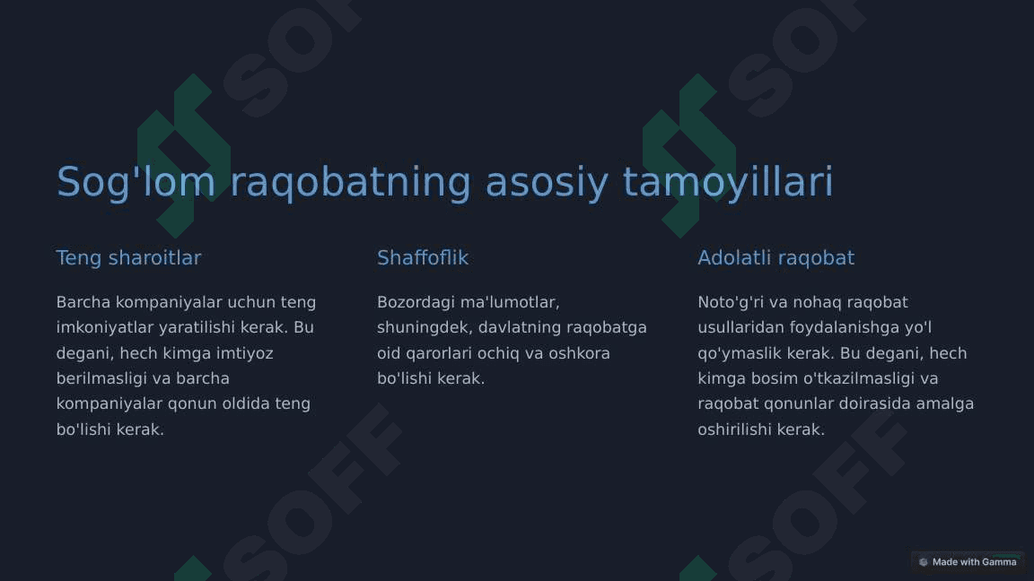 Raqobat va bozordagi adolatni saqlash 3