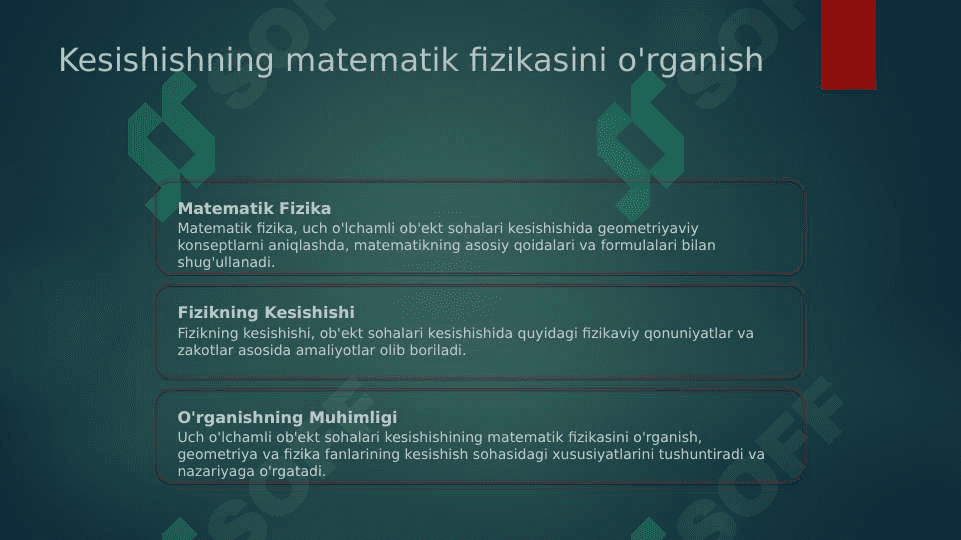 UCH O'lCHAMLI KESISHISH SOHALARI 5
