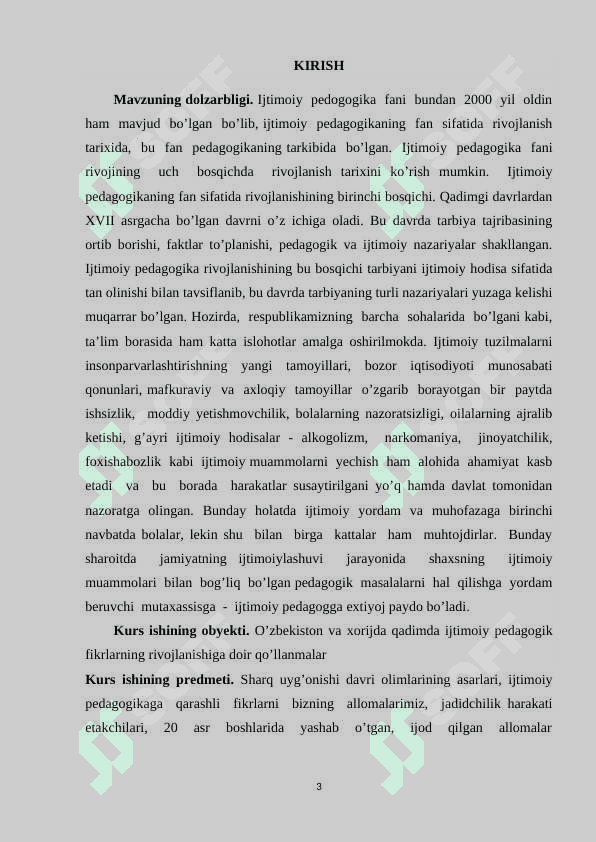 Qadimgi davrlarda O’zbekistonda va Xorijda ijtimoiy pedagogik fikrlarning rivojlanishi 3