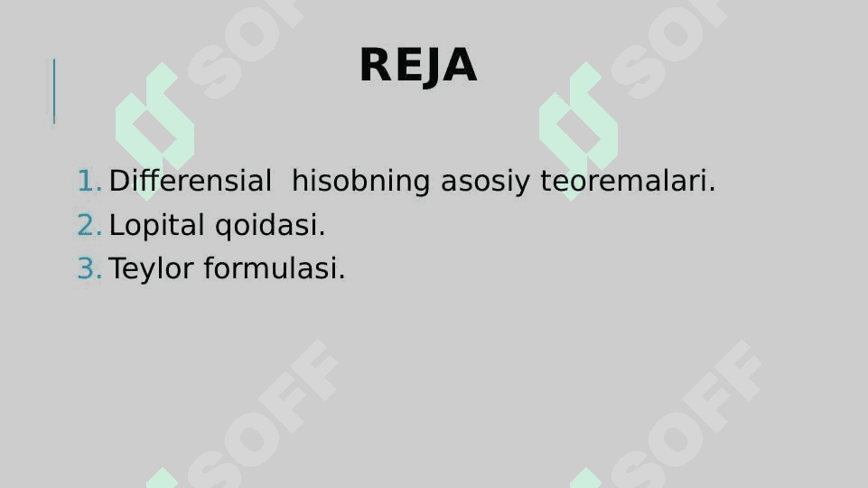 Differensial hisobning asosiy teoremalari 2