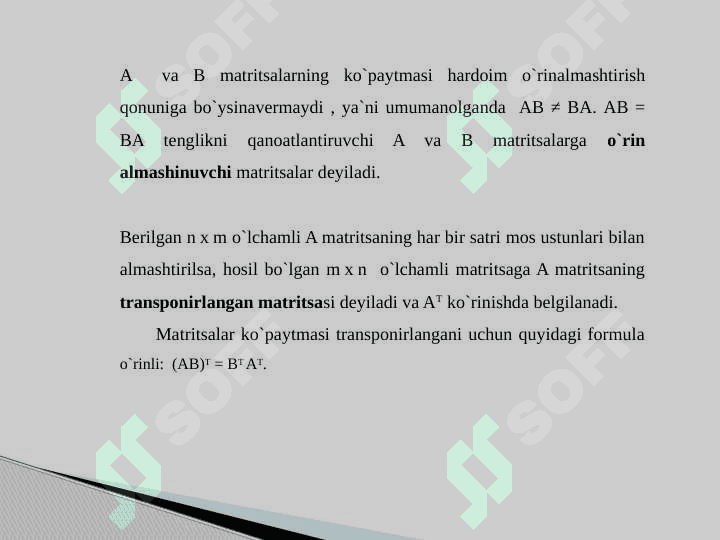 Matritsa va ular ustida amallar 8