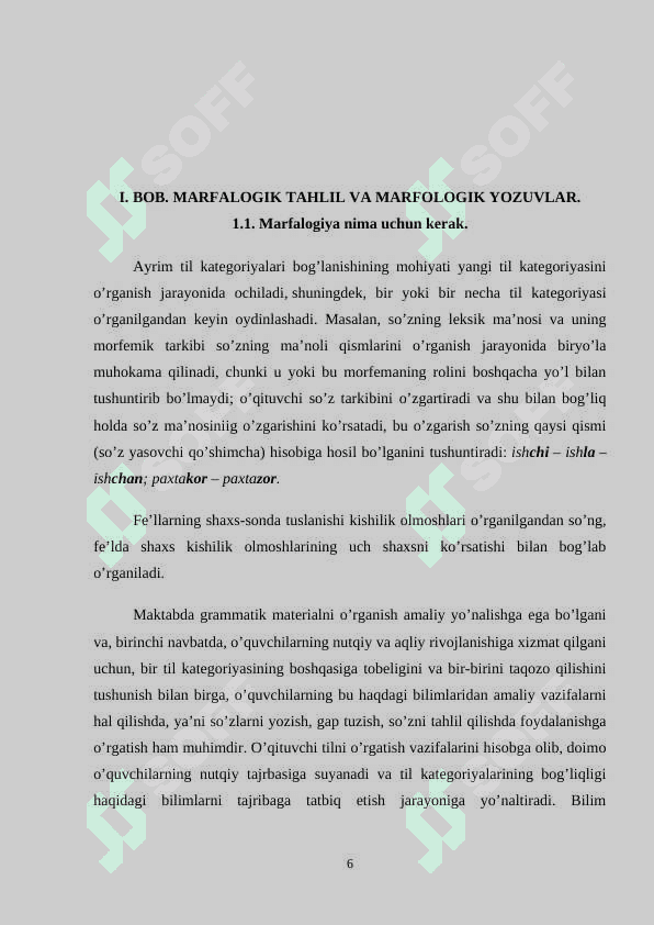 Boshlang‘ich sinf o‘quvchilarini morfologik tahlilga o‘rgatish 6
