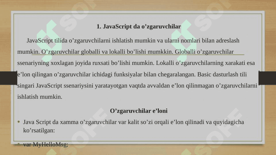 JavaScript funksiyalari va obyektlari 2