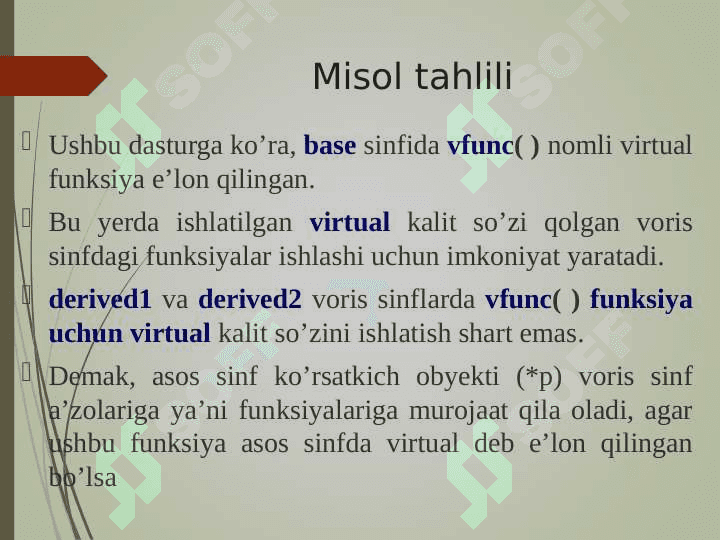 Dasturlashda polimorfizm tushunchasi 6