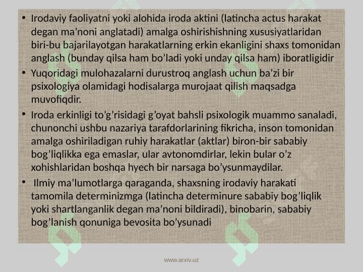 Psixologiya shaxsning hissiy-emotsional sohasi. Iroda 6