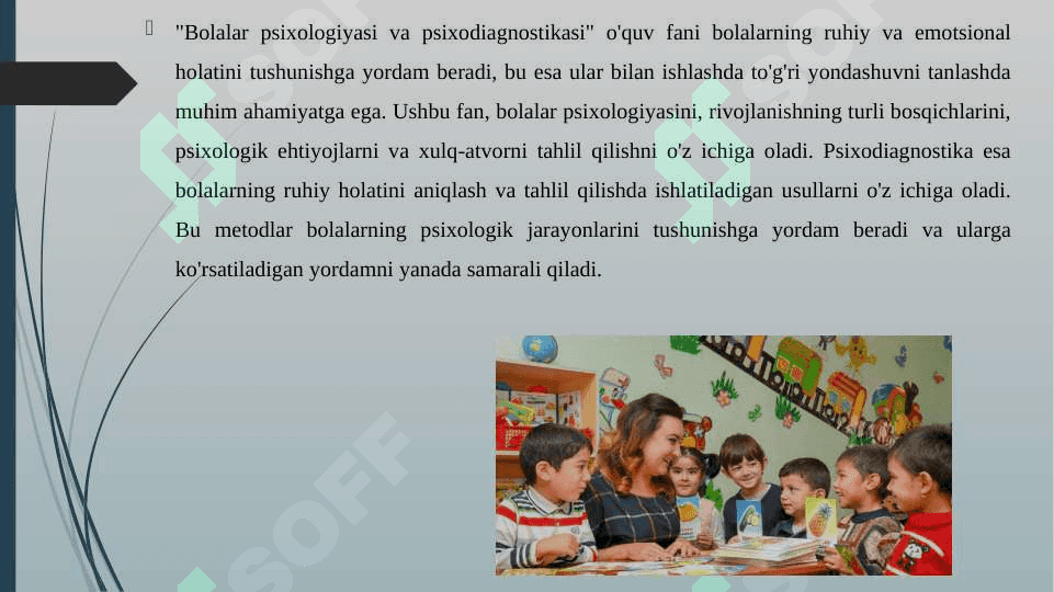 BOLALAR PSIXOLOGIYASI VA PSIXODIAGNOSTIKASI O'QUV FANI SIFATIDA 3