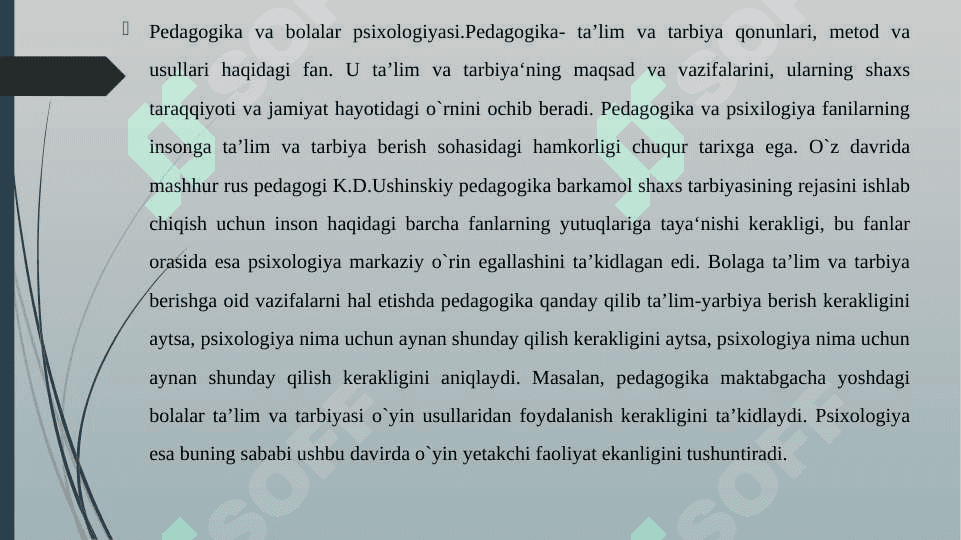 BOLALAR PSIXOLOGIYASI VA PSIXODIAGNOSTIKASI O'QUV FANI SIFATIDA 7