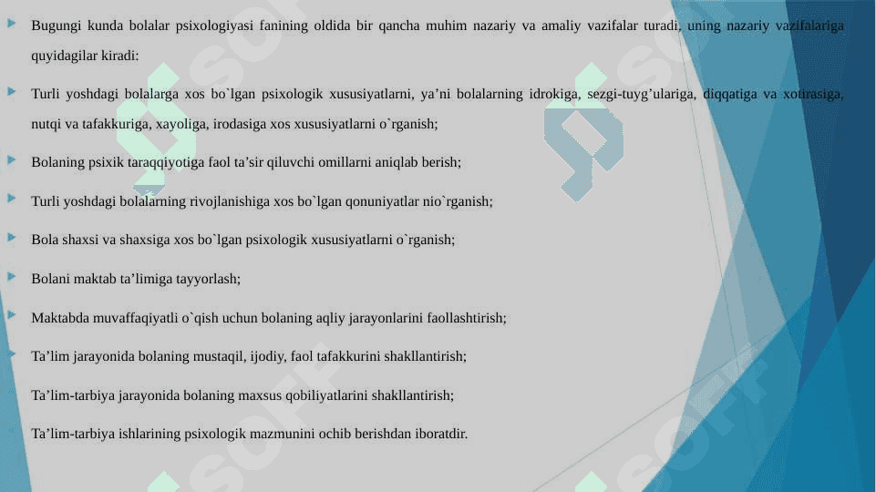 BOLALAR PSIXOLOGIYASI VA PSIXODIAGNOSTIKASI O'QUV FANI SIFATIDA 2 4