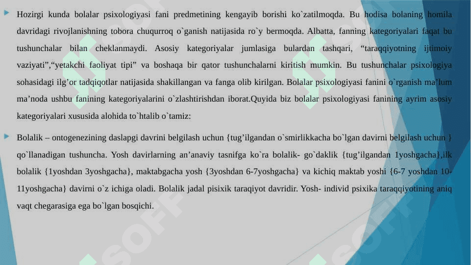BOLALAR PSIXOLOGIYASI VA PSIXODIAGNOSTIKASI O'QUV FANI SIFATIDA 2 7