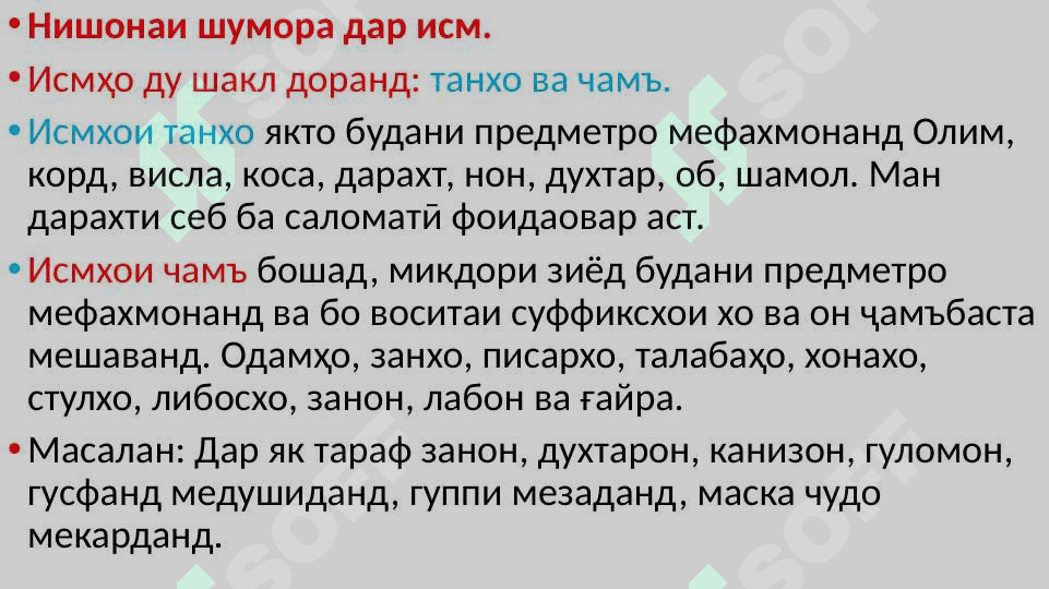 Ҳиссаҳои номии нутқ 6