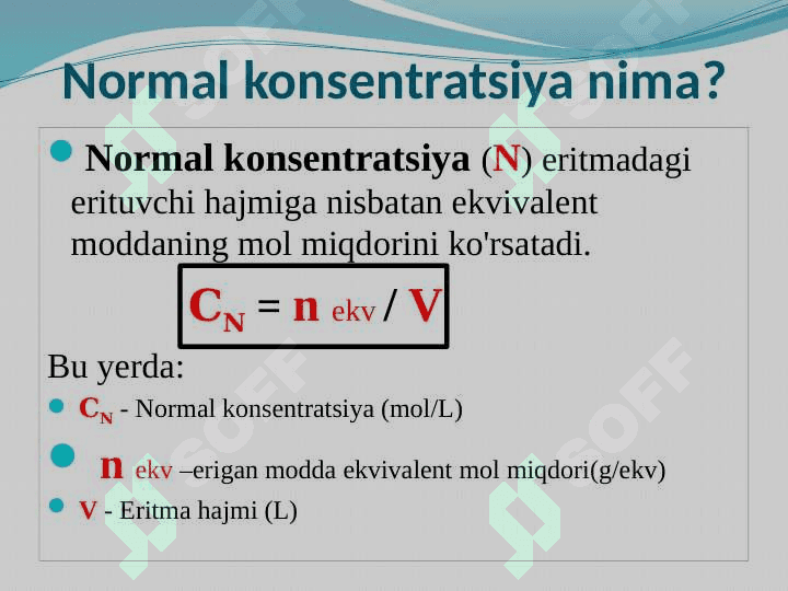 Normal Konsentratsiya 3