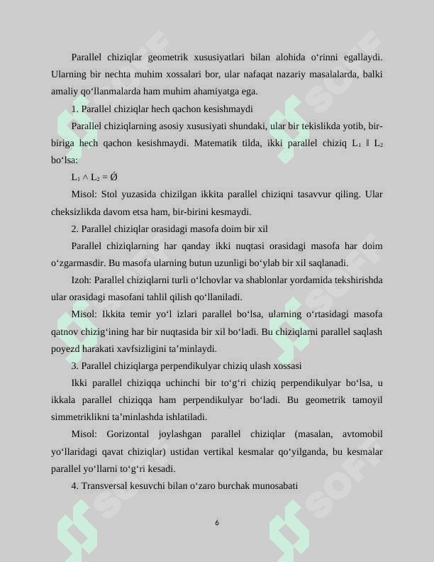 Parallel to'g'ri chiziqlar 6