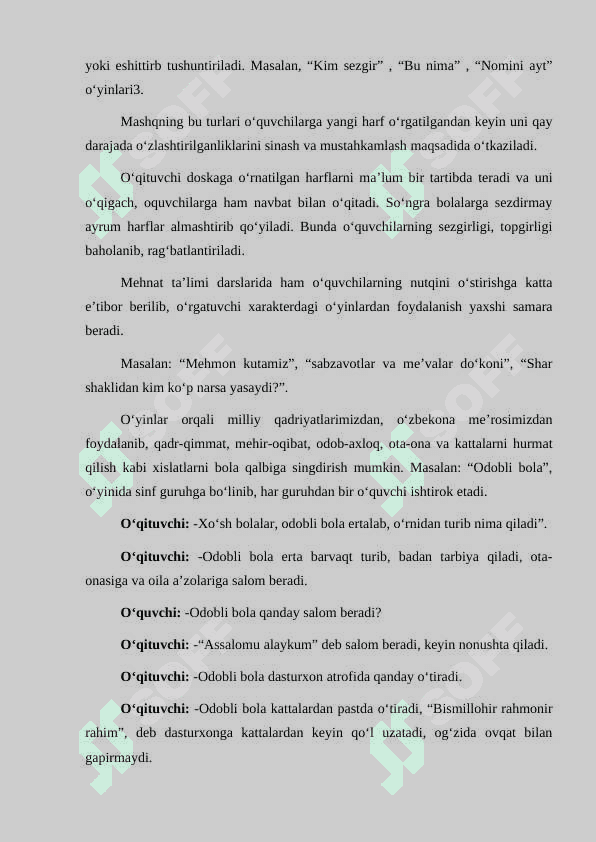 “Boshlang‘ich sinflarda og‘zaki va yozma nutqni o‘stirish metodikasi” 6