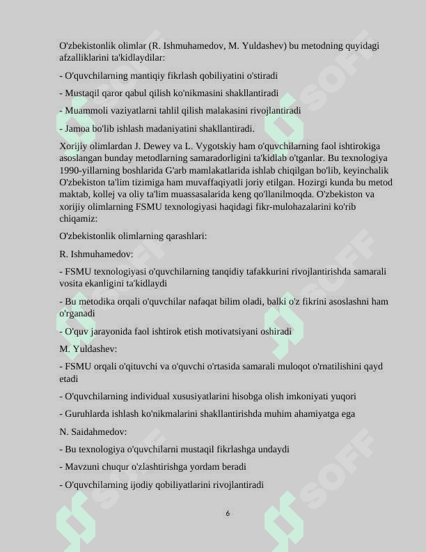 Adabiyot darslarida FSMU texnologiyasidan foydalanish 6