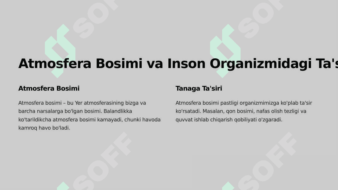 Atmosfera bosimi past sharoitlarda sportchilarning organizmida yuzaga keladigan funksional o'zgarishlari 3