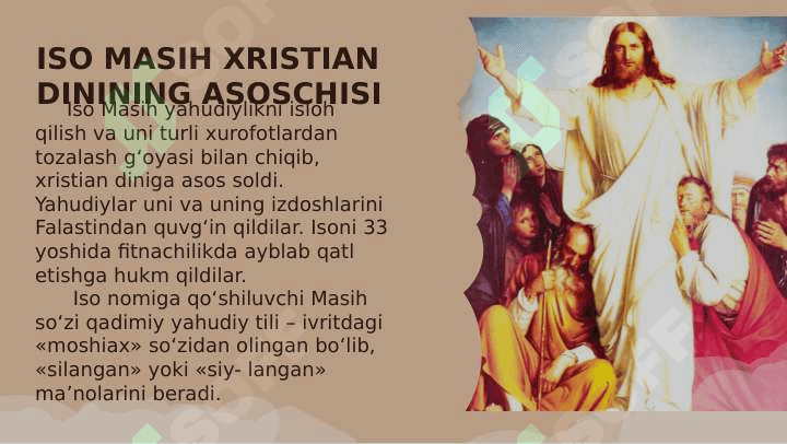 Jaxon dinlari. Xristianlik 5