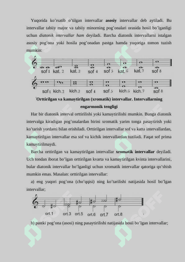 Oddiy va tarkibli intervallarning aylanishi xromatik intervallar 4