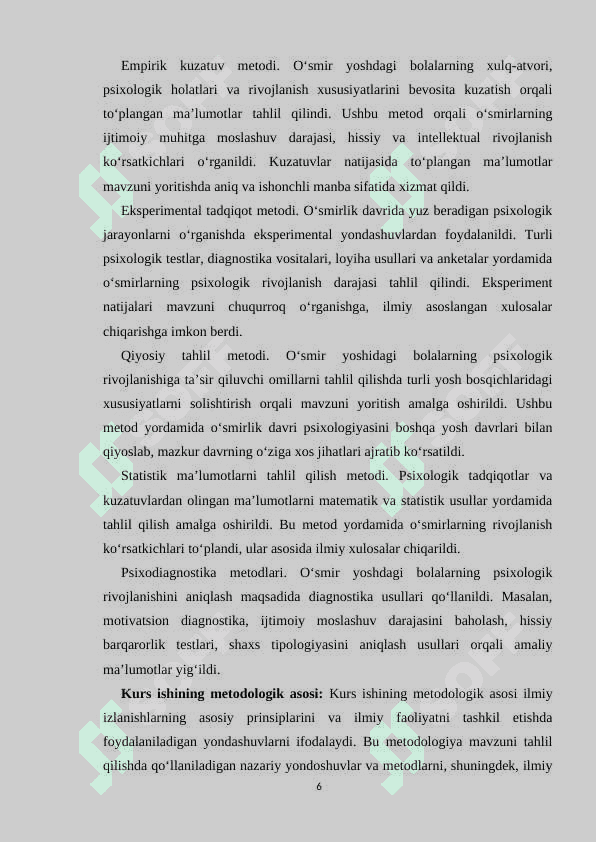 O‘smirlar to‘g‘risida umumiy tushuncha 6