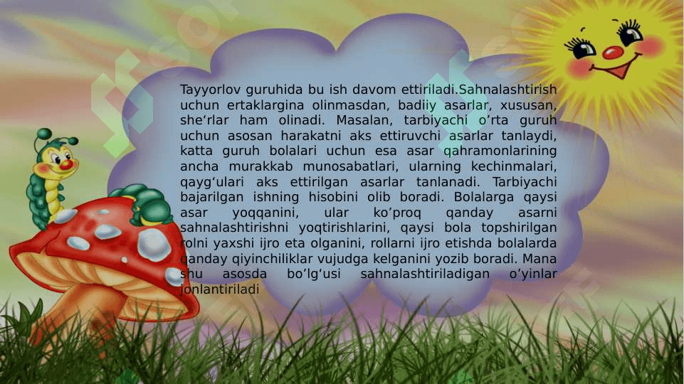 Sahnalashtirish faoliyati jarayonida bolalarda ijodkorligini rivojlanishi metodlari 6
