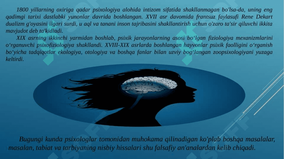 Psixologiyaning kelib chiqishi, tarixi, afsonalar, qarashlar. Boshqa davlatlar bilan qiyosi 3